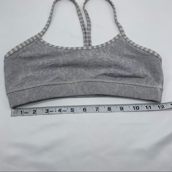 Lululemon Flow Y Grey with checkered straps Sports bra - Picture 8 of 9